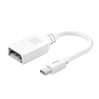 Cable Mini DP Macho a DP Hembra | Thunderbolt 2 | Version DP 1.2 | Soporta 4K*2K | Cable de 15 cm (5.91 Pulgadas) | Color Blanco.