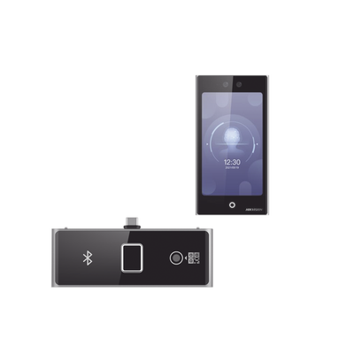 [DS-K1T673DWX/K] Terminal Facial Min Moe WiFi con pantalla de 7" y Lector de Huellas, Códigos QR y Bluetooth /  Exterior IP65 / 10,000 rostros y 50,000 tarjetas / Soporta módulo lector de Huella, QR y Bluetooth / HIK-IA