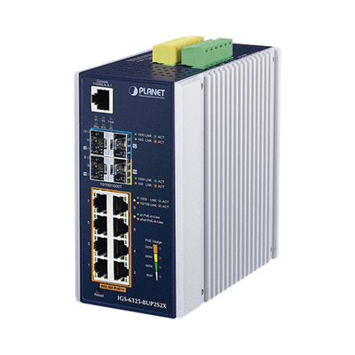 [IGS-6325-8UP2S2X] Switch Industrial Administrable Capa 3 con  8 Puertos Gigabit PoE 802.3bt, 2 Puertos SFP de 1 G/2.5 G, 2 Puertos SFP 10 G 