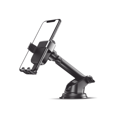 [60990B] Soporte de Celular para Automóvil con Ventosa / Diseño de Sujecion en Triangulo / Ajustable 270° / Rotable / Estirable / Amplia Compatibilidad con dispositivos de 4'' a 7'' / Color Negro