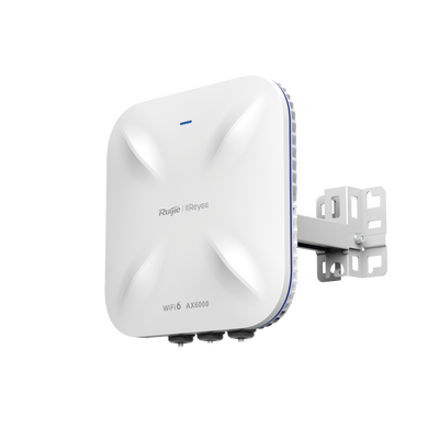 [RG-RAP6260(H)] Punto de Acceso Mesh Wi-Fi 6 Industrial para Exterior Omnidireccional 5.95Gbps, MU-MIMO 4x4, 360°, Filtros Anti Interferencia y Auto Optimización con IA, puerto eth 2.5G y SFP
