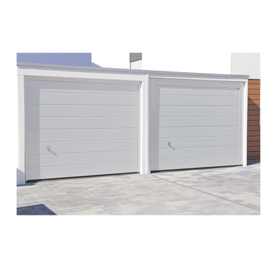 [GARAGE-128] Puerta de Garage de Alta Calidad / Linea Central / Color Blanco 12X8 pies,  AISLADA, Estilo Americana.