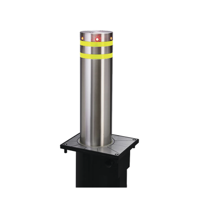 [XB-220] Bolardo neumático de acero inoxidable / 220 mm de diámetro / 750 mm de altura / acabado elegante con iluminacion led color rojo