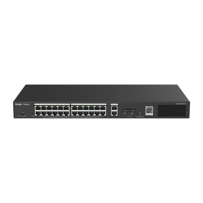 [RG-ES228GS-P] Switch Smart PoE con 24 puertos Gigabit PoE 802.3af/at + 2 SFP para fibra 1Gb, gestión gratuita desde la nube, 370w