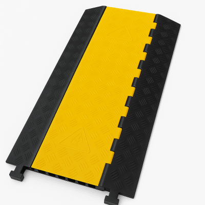 [AC-903CV] Protector de Cable de 3 Canales / Base de Goma y Tapa de Plástico / Tamaño del Canal 56x55MM / Capacidad de Carga 6.1 Toneladas / Longitud 90 cm / Ancho del Contorno 50 cm / Altura 7.5 cm / Color Amarillo-Negro / Material Hule