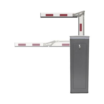 [KT-XBF-LBA4] Kit de Barrera Vehicular Izquierda y Brazo ARTICULADO de 4 Metros / Finales de Carrera Ajustables por Programación / Movimiento Fluido / Diseño Elegante Color Gris / Con Corona Led Semaforizada