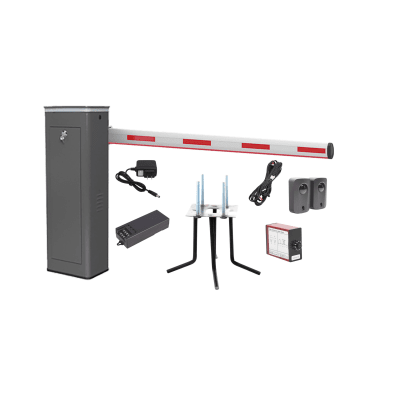 [KIT-XBS-3R-LED] Kit COMPLETO Barrera Derecha XBS Con Corona LED / Brazo Iluminado de 5M / Incluye Sensor de Masa, Transformador, Lazo Magnético, Ancla, Fotoceldas y 2 Controles Inalámbricos