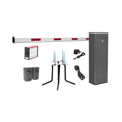 [KIT-XBS-3L] Kit COMPLETO Barrera Izquierda XBS Con Corona LED / Brazo de 5.5 Metros / Incluye Sensor de Masa, Transformador, Lazo Magnético, Ancla, Fotoceldas y 2 Controles Inalámbricos