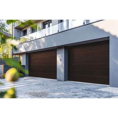 [SEC-GAR208B] Sección para puerta de Garage / Lisa / Imitacion Madera / BLACK WALNUT/ Para GARAGE208B / Estilo Americana.