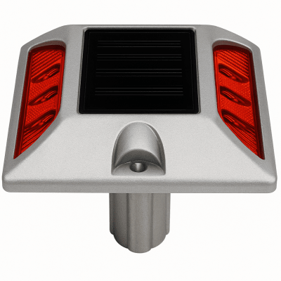 [AC-LED] Luz LED para señalizacion de carreteras AC-LED / 6 LED Ultrabrillantes Intermitentes / Autonomía 108 Horas / Distancia Visual 800 m / IP68 / Capacidad de Carga 20000 kg / Temperatura -25°C a +75°C