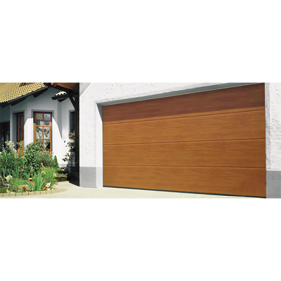 [GARAGE-208-W] Puerta de Garage D/ Alta calidad / 20x8 pies / AISLADA / Estilo Americana / Imitacion Madera / Golden Oak / Linea Central .