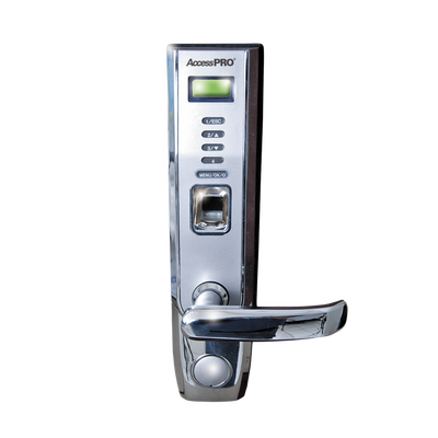 [LOCKPRO-5CD] Chapa Derecha Cromada con Lector de Huella, Proximidad y Teclado