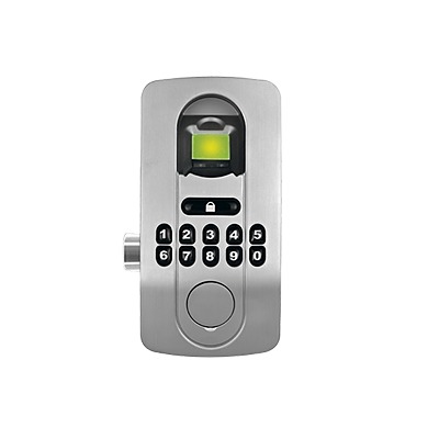[LOCKPRO-2C] Chapa Cromada con Lector de Huella y Teclado.