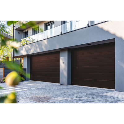 [GARAGE-89B] Puerta de Garage D / Alta calidad / 8x9 pies / 1 3/4" Aislante Termico / Estilo Americana / Imitacion Madera / BLACK WALNUT .