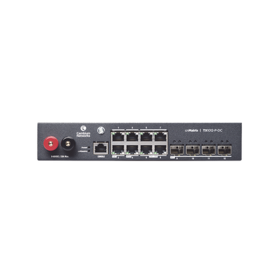 [MX-TX1012GXPA-20] Switch cnMatrix WISP TX1012-DC-P de 8 puertos PoE y 4 SFP+, 170 W PoE Budget, Capa 2, gestión gratuita desde la nube, para corriente directa