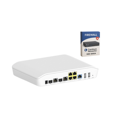 [NSA3000KIT2] Kit Router/Firewall con licencia incluida NSE-SUB-3000-3 / función SD-WAN NSE3000 / 2 puertos WAN Gigabit + 2 SFP combo / 4 puertos LAN Gigabit / Gestión Unificada de Amenazadas / Administración desde la Nube / Hasta 1,000 dispositivo