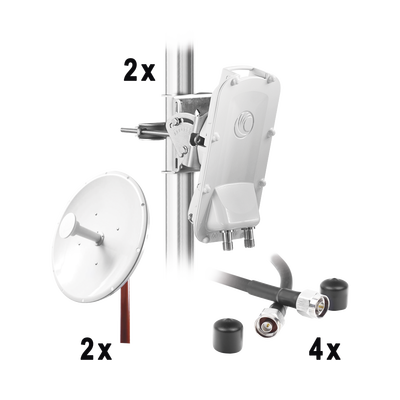 [PTP550-KIT34] Enlace Backhaul completo de alta capacidad, incluye: 2x PTP550CE, 2x NP2GEN2 (34 dBi), 4x Jumpers