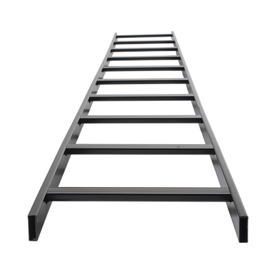 [CHET1X12EPK] Escalera Tubular de 1.5" de Peralte y 12" de Ancho y 3.05 Metros de Largo, Pintura Epóxica Color Negro, Ideal Para Utilizarse en Centros de Datos o Cuartos de Telecomunicacionesl, incluye Coples y Tornillería