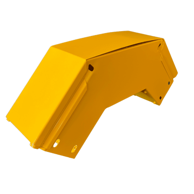 [CHFBVE904X4R8EPK] CHFIBER CURVA VERTICAL EXTERIOR A 90°  DE ALUMINIO PERALTE 4" ANCHO 4" RADIO 8" CON RECUBRIMIENTO EN PINTURA EPÓXICA, INCLUYE TAPA , UN PAR DE COPLES Y TORNILLERÍA.