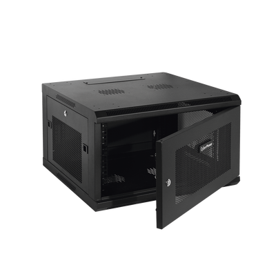 [CR6U61001] Gabinete Fijo para Montaje en Pared con Puerta Perforada, 6UR (600 x 372 x 600 mm) (An. x Al. x Prof.)