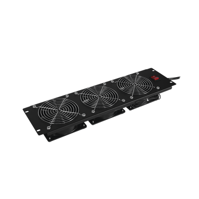 [CRA12003] Kit de 3 Ventiladores para Montaje en Rack de 19 in, Alimentación 220 Vca con Plug IEC C14, 3 UR, Color Negro
