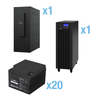 [HSTP3T20K100P-5MIN-STARTUP] UPS Trifásico de 20 kVA/18 kW, Topología Online Doble Conversión, Voltaje de 208/220 Vca de L-L, Respaldo de 5 Minutos al 100% de Carga, Incluye Módulo y Banco de Baterías
