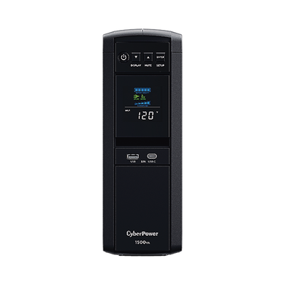 [CP1500PFCLCD] UPS de 1500 VA/900 W, Topología Línea Interactiva, Entrada 120 Vca NEMA 5-15P, Onda Senoidal Pura, Tipo Torre, Con 10 Tomas NEMA 5-15R
