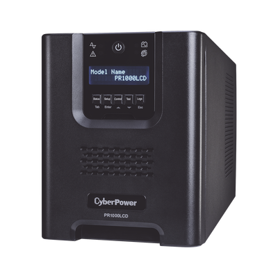 [PR1000LCD] UPS de 1000 VA/1000 W, Topología Línea Interactiva, Entrada 120 Vca NEMA 5-15P, Onda Senoidal Pura, Tipo Torre, Con 8 Tomas NEMA 5-15R
