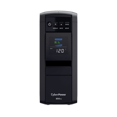 [CP850PFCLCDA] UPS de 850 VA/510 W, Topología Línea Interactiva, Entrada 120 Vca NEMA 5-15P, Onda Senoidal Pura, Tipo Torre, Con 10 Tomas NEMA 5-15R