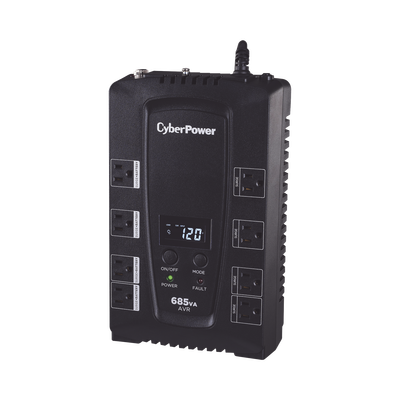 [CP685AVRLCD] UPS de 685 VA/390 W, Topología Línea Interactiva, Entrada 120 Vca NEMA 5-15P, Tipo Gabinete Compacto, Con 8 Tomas NEMA 5-15R