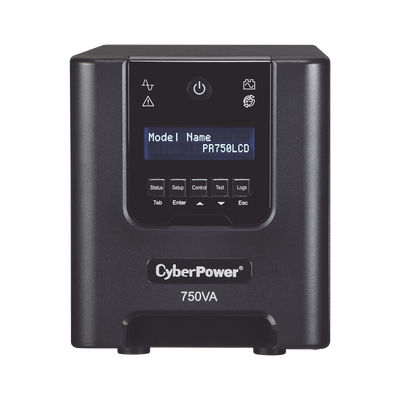 [PR750LCD] UPS de 750 VA/525 W, Topología Línea Interactiva, Entrada 120 Vca NEMA 5-15P, Onda Senoidal Pura, Tipo Torre, Con 6 Tomas NEMA 5-15R