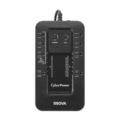 [EC550G] UPS de 550 VA/330 W, Topología Standby con Modo Ahorrador ECO, Entrada 120 Vca NEMA 5-15P, Con 8 Tomas NEMA 5-15R 