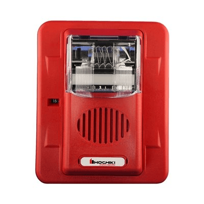 [HEC3-24WR] Sirena Estrobo, 24 Vcd, Multi-Candela 15 hasta 110 cd, Montaje En Pared, Color Rojo, Serie HEC3 (0500-06020), Hochiki 
