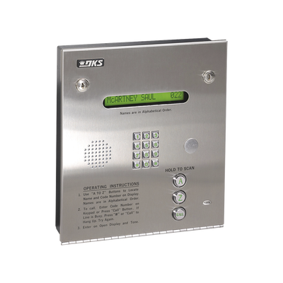 [1835-084] Control de acceso / Gabinete empotrable / 2 puertas / 3000 números telefónicos / 11 dígitos / Directorio en pantalla / Lineas A/D