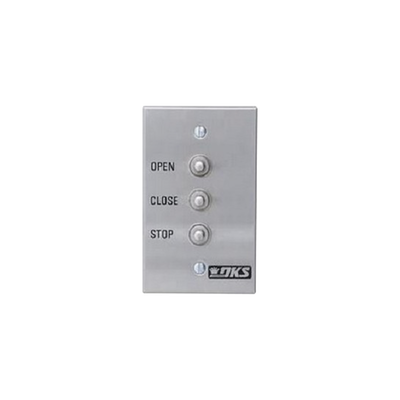 [1200-007] Botonera triple compatible con motores para portones abatibles y corredizos Doorking / Uso en interiores / Fácil instalación en caja estándar