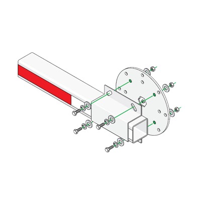 [1601-241] Kit de Instalación Para Brazos de Plástico Doorking / Incluye Disco y Enganche de Fijación