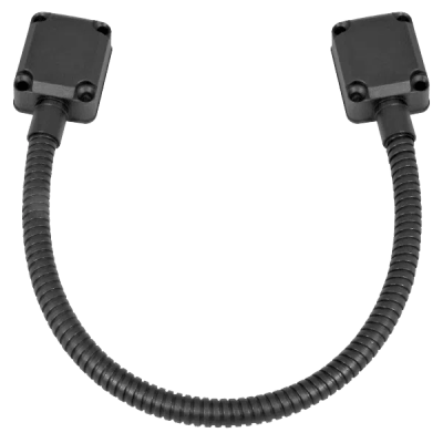 [SD969S18/K] Loop Pasacable En Color Negro para Puertas  / Acero Inoxidable / Ideal para Control de Acceso / Diseño Elegante  / Tapas de Aluminio