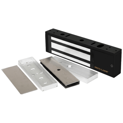 [E941SB1K2PQ/KITU] Kit Para Control de Acceso Incluye Chapa Magnética de 1200 Lbs Color Negro / Montaje En "U" Para Puerta de Cristal /  Uso Interior / Certificación UL / Diseño Elegante