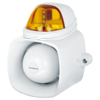 [SH816SSMQ/A] Sirena / Luz Estroboscópica Autónoma / Color Ambar  4 en 1 / IP65 / Uso Interior y Exterior / 12 Vcd / Múltiples Tipos de Notificación / Estroboscópica, de Sirena o de Audio /