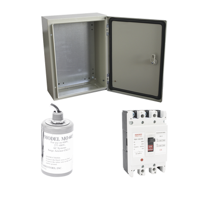 [PL125ACA] Kit de Centro de Carga Trifasico Para Corriente Alterna, Breaker de hasta 690 Vc de 125 A con Supresor de Descargas Atmosféricas.