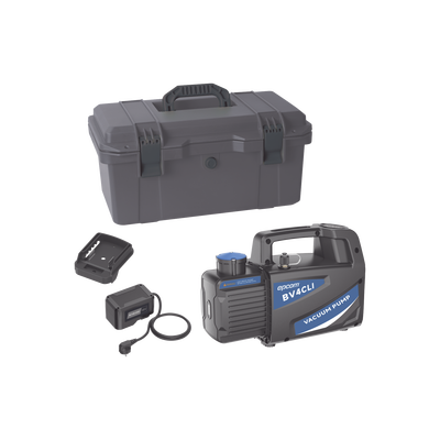 [KB-V4] Bomba de Vacío Inalámbrica KBV4 / 18V Ion-Litio / Vacío Total 160 microns / Caudal 4 CFM (114 L/min) / Capacidad Aceite 330 ml / Portátil 4.5 kg / Compatible AEG-RIDGID-Milwaukee / Tiempo Operación 45-60 min