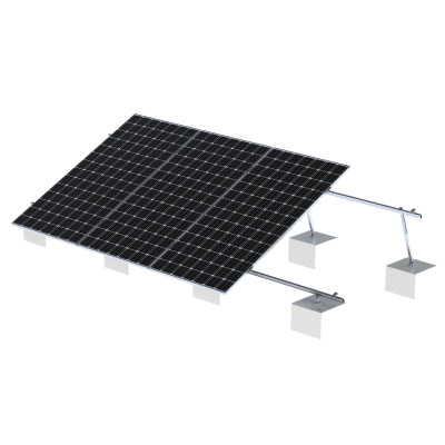 [VEKTOR21] Sistema de Montaje Solar VEKTOR21 / Estructura Ajustable Aluminio AL6005-T5 / Patas Frontales y Ajustables / Bases Cemento Personalizables / Ángulos 10°-30° / Torque 11-13 Nm