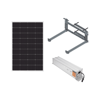 [KIT-EPIM-FVB] Kit  Solar para alimentar hasta 30W, Salida 12/24 Vcc,  Para alimentar camaras PTZ y Enlaces Punto a Punto, Panel Solar 180W, Bateria Litio 1280 Wh