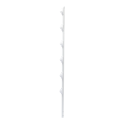 [SYS-POST-10W] Poste con 6 Aisladores de PASO  para Cerca Electrificada. Tubo Galva. de 1.4m, cal. 18 de 1" Diam. + Pintura Blanca.