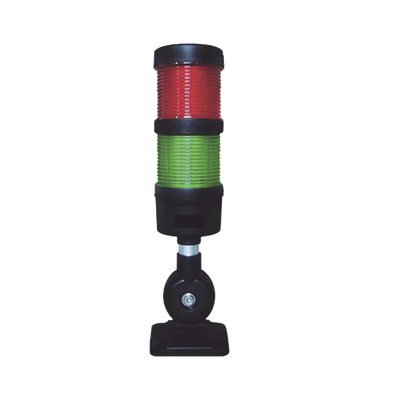 [EI-2-RG-24] Torre LED Indicadora de estado de 2 niveles color Rojo y Verde, con Buzzer integrado a 85 dB,  a 24 VCD con Montaje incluido de 60 mm de diámetro