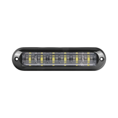 [XLT1835A] Luz Auxiliar Ultra Brillante IP67 de 6 LEDs, Color Ambar, con mica transparente y bisel negro