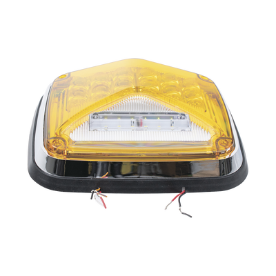 [XLTE1755A] Luz de Advertencia de 8 X 6", Color Ámbar, Con Luz de Trabajo clara, Ideal para Ambulancias