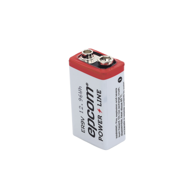 [ER-9V] Batería de Litio 9V / 1200 mAh / Cloruro de Tionilo / No Recargable / Operación -60°C a +85°C / Acero Inoxidable