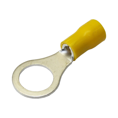 [AE50242] Terminal tipo ojo / 1 /  4" / 12 - 10 AWG / Amarillo / Paquete de 25 piezas.