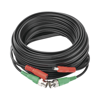 [DIY-10M-HD] Cable Coaxial (BNC RG59) + Alimentación / SIAMES / 10 Metros (32.81 Pies) / 100% Cobre / Para Cámaras 4K / Uso Interior y Exterior